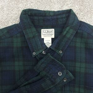 L.L Bean Long Sleeve Soft‎ Flannel Shirt Plaid Cotton Men's Size Large